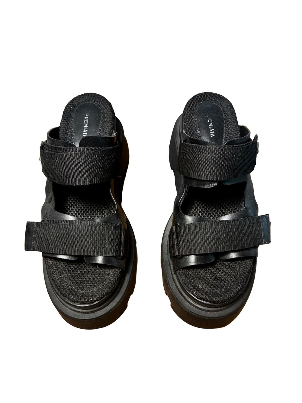 Premiata Slip-on Black Chunky Platform Sport Sandals | Size 37
